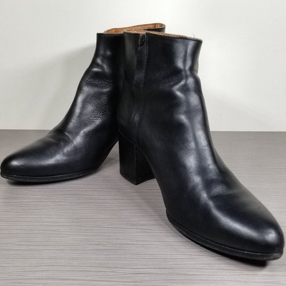 Common Projects Women By Zip Ankle Boot, Black Leather, Womens Size 11 / 41 - Picture 4 of 13